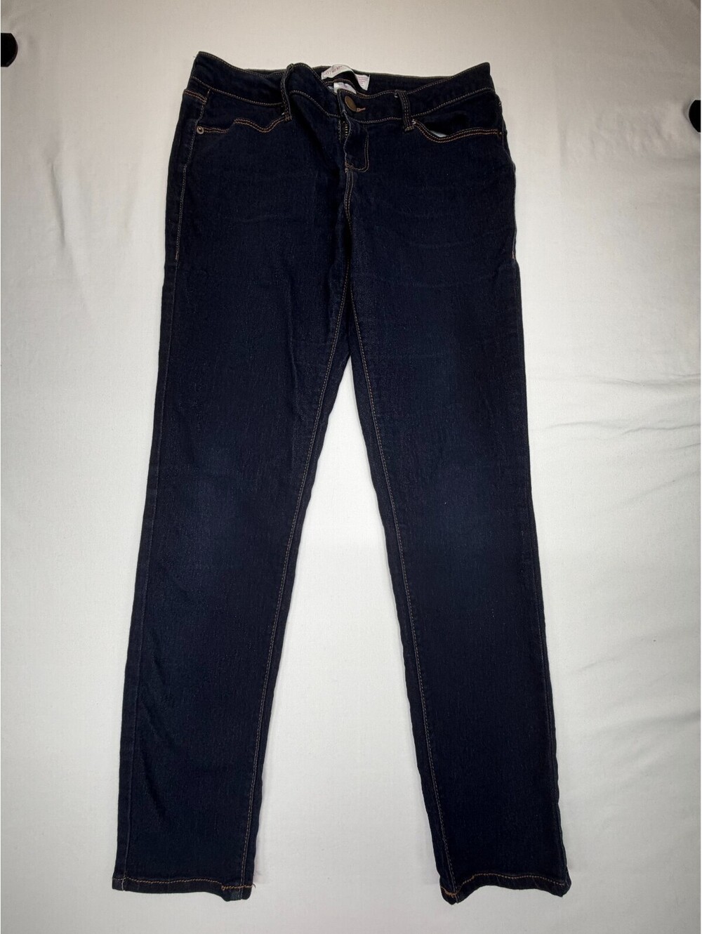 No Boundaries Women’s Jeans Straight Dark Wash Mid Rise Denim Size 13 Blue